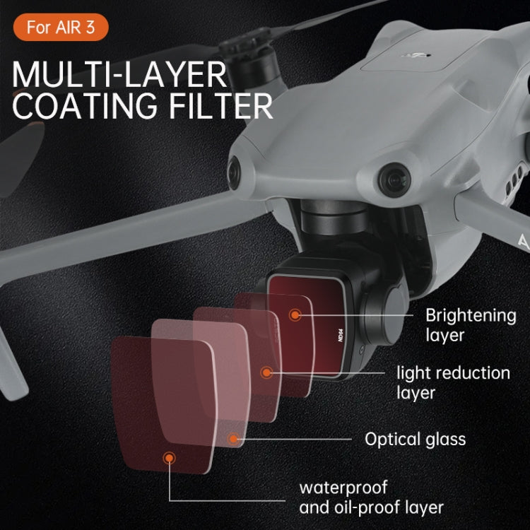 For DJI Air 3 RCSTQ Multi-Layer Coating Waterproof Filter, CPL, UV, ND-PL8, NDL-PL16, ND-PL32, ND-PL64, ND8/16/32/64 4-in-1, ND-PL8/16/32/64 4-in-1, ND4/8/16/32/64+UV+CPL 6 -in-1, ND-PL8/16/32/64 +UV +CPL 6-in-1 For DJI Air 3 RCSTQ Multi-Layer Coating Waterproof Filter, CPL, UV, ND-PL8, NDL-PL16, ND-PL32, ND-PL64, ND8/16/32/64 4-in-1, ND-PL8/16/32/64 4-in-1, ND4/8/16/32/64+UV+CPL 6 -in-1, ND-PL8/16/32/64 +UV +CPL 6-in-1